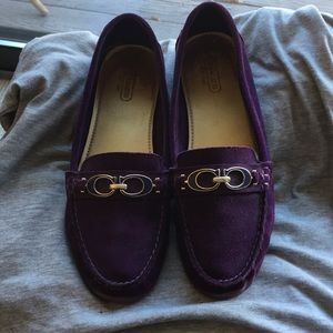 Coach purple suede loafers